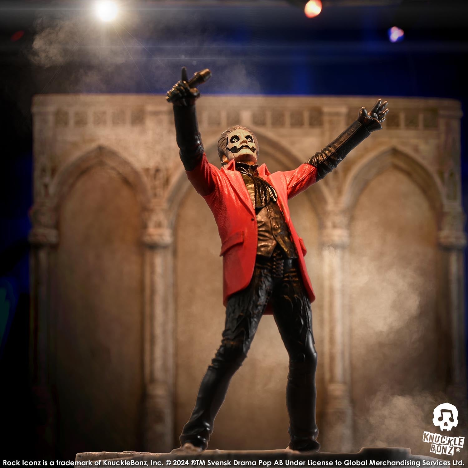 Ghost Papa Emeritus IV Red Jacket KnuckleBonz Statue